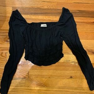 Urban outfitters navy baby doll crop top